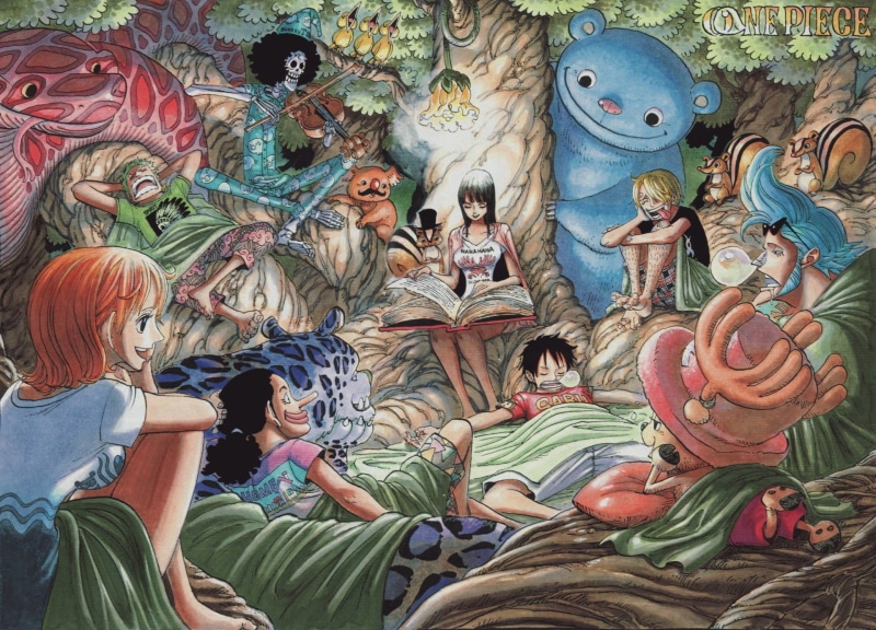 multi colored, creativity, Usopp (One Piece), mural, day, representation, female likeness, Sanji (One Piece), One Piece, Zoro Roronoa, belief, group of people