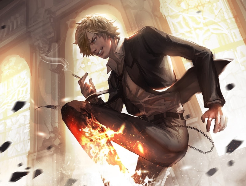 food and drink, casual clothing, anime, untitled, preparation, food, flame, burning, day, nature, three quarter length, young adult, real people, indoors
