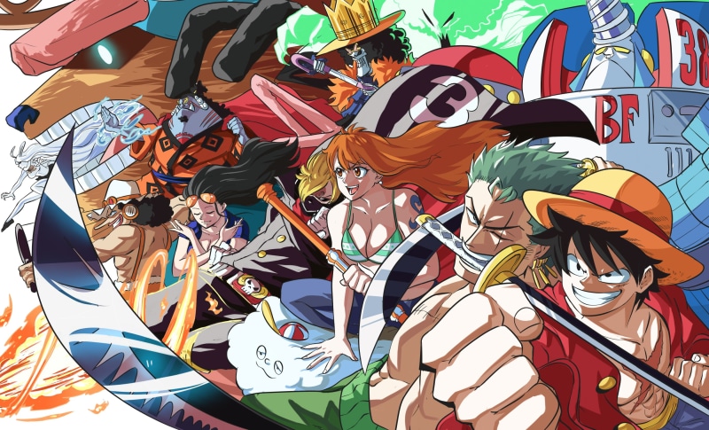 anime, Nami, Monkey D. Luffy, Roronoa Zoro, Sanji, one peice, 2K, tony chomper