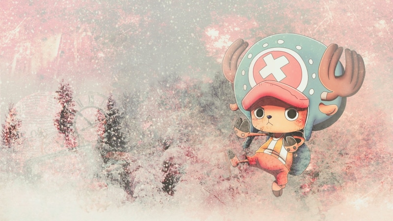 art and craft, creativity, human representation, One Piece, tree, day, 1080P, forest, outdoors, winter, close-up, snow, nature, snowing, toy, representation