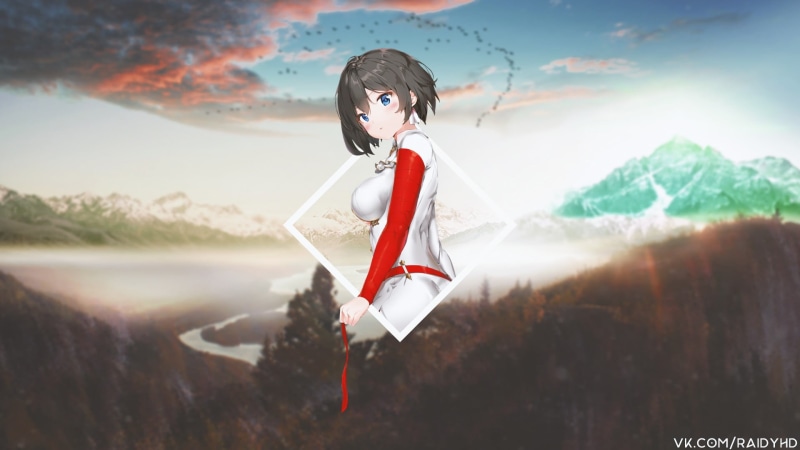portrait, side view, adventure, anime, scenics - nature, sunlight, sky, males, mountain, nature, costume, Matrizen Design, 1080P, one person, full length