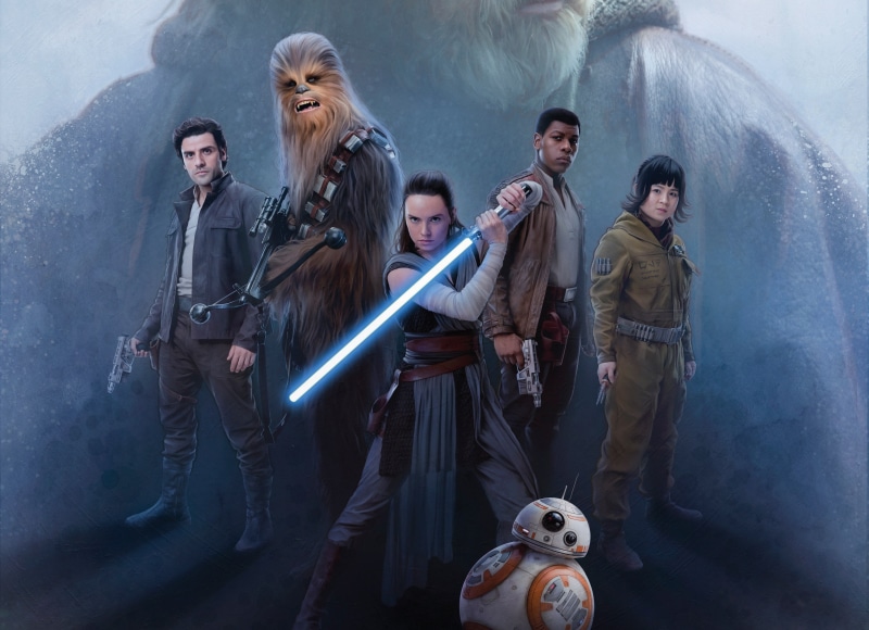star, digital, 2K, BB-8, Rose Tico, wars, jedi, Chewbacca, Daisy Ridley, Oscar Isaac, Star Wars: The Last Jedi, John Boyega, Poe Dameron, Kelly Marie Tran