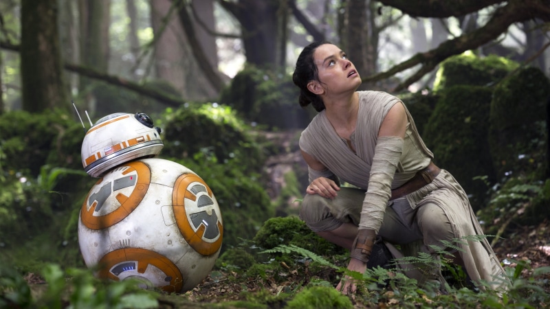 Rey, movies, Star Wars: The Force Awakens, BB-8, Daisy Ridley, women, 2K