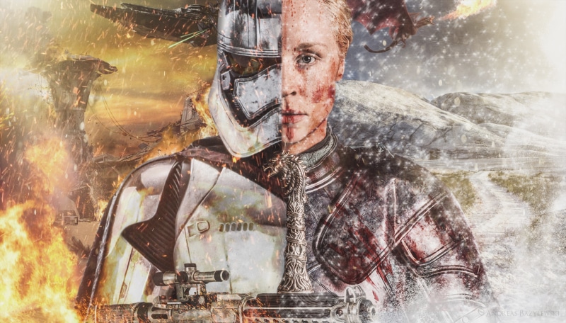 8K, Movie, Gwendoline Christie, Star Wars Battlefront, Dragon, Captain Phasma, Star Wars Episode VII: The Force Awakens, Brienne Of Tarth, Crossover, Star Wars