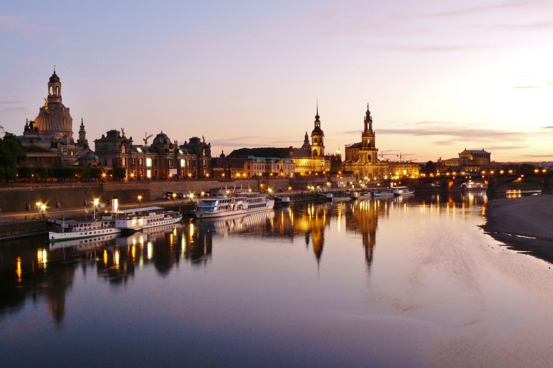 clouds, state capital, city panorama, sky, city view, brown, paul, germany, lighting, saxony, dusk, city lights, lanterns, saint, tourism, evening host