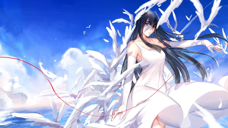 one person, Kill la Kill, dancing, outdoors, young women, Kiryuin Satsuki, 2K, portrait, brown hair, human arm, beautiful woman, arms raised, adult, long hair