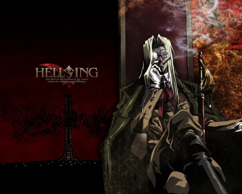 sword, tower, bats, Sir Integra Fairbrook Wingates Hellsing, logo, Hellsing, 720P, anime, integra