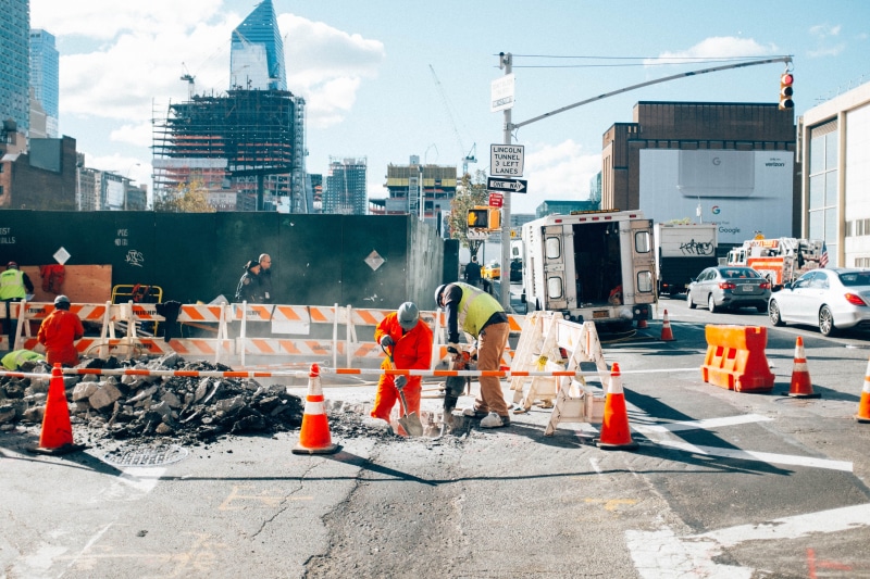 transportation, construction industry, building, machinery, industry, architecture, security, road construction, construction, traffic cone, outdoors, city