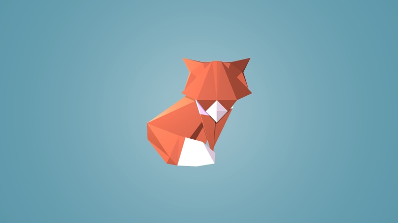 animals, geometry, low poly, fox, simple background, 1080P, triangle, digital art, blue background