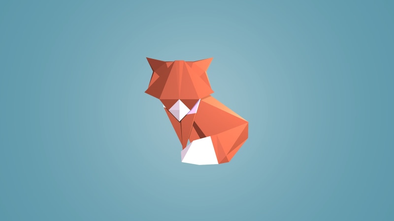 Triangle, Low Poly, animals, 1080P, Simple Background, digital art, geometry, Fox, Blue Background