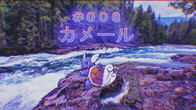 river, vaporwave, Wartortle, Pokémon, 2K, nature, water, landscape, Kameeru, forest, Pokemon First Generation, Nintendo