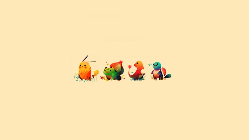 minimalism, artwork, 1080P, Pokemon First Generation, video games
