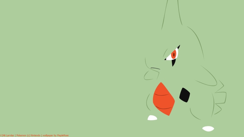 Larvitar, Pokémon, 1080P, minimalism, Pokemon Second Generation