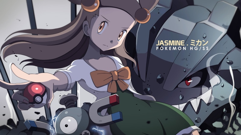 video game characters, 1080P, Jasmine, Pokemon Second Generation, video game girls, white dress, Pokémon