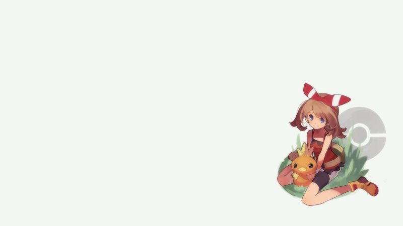 May (pokemon), white background, 1080P