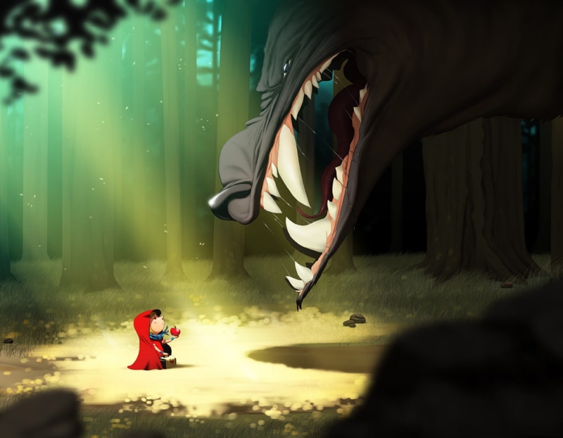 Little Red Riding Hood, 720P, wolf, wood, forest