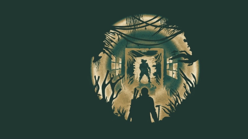 close-up, human representation, video games, black background, religion, The Last of Us, illustration, nature, 1080P, low angle view, silhouette, architecture