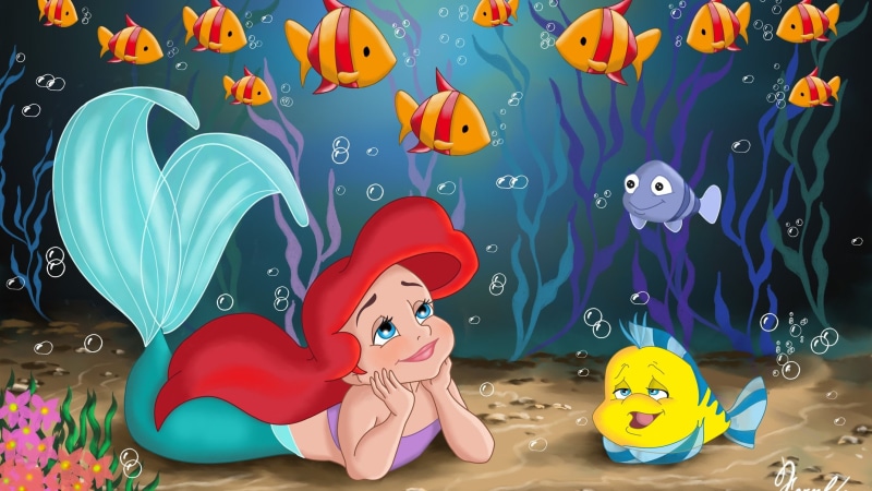 1littlemermaid, ariel, animation, disney, ocean, cartoon, mermaid, sea, princess, family, fantasy, 1080P, underwater, adventure, little