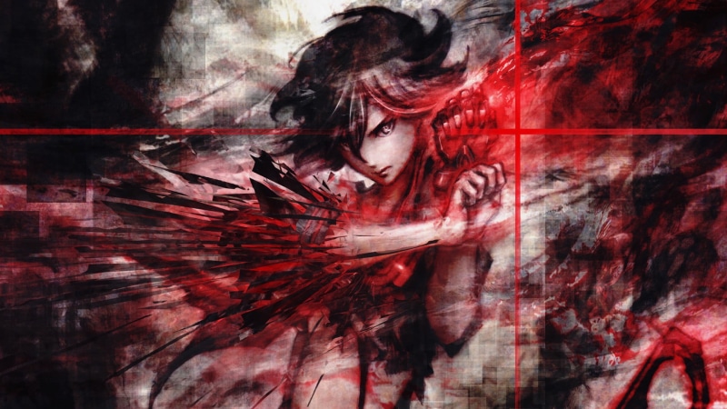 emotion, textured, fear, red, digital composite, real people, horror, Matoi Ryuuko, paint, hairstyle, 1080P, art and craft, young adult, women, one person