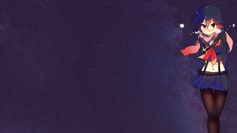 clothing, illuminated, real people, woman, Kill la Kill, space, star - space, standing, young adult, astronomy, night, lifestyles, women, sky, one person