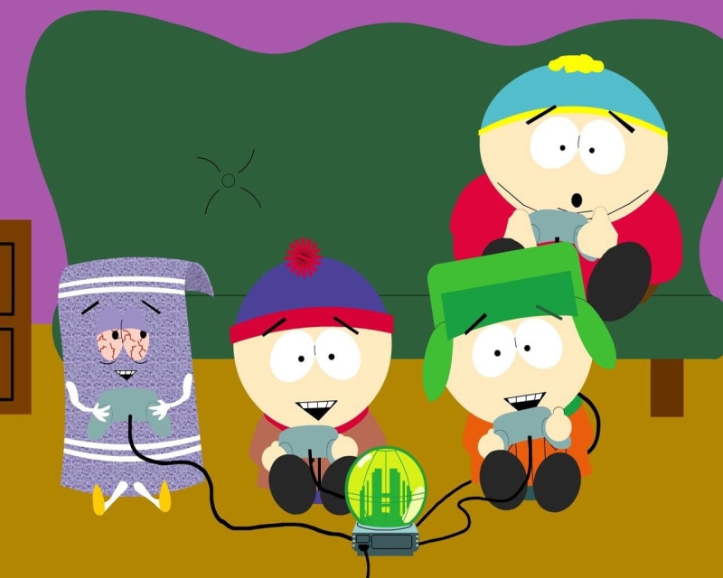 holiday - event, emotion, smiling, cartoon, cute, Towelie, communication, park, Stan Marsh, Eric Cartman, young animal, holiday, celebration, people, facial expression