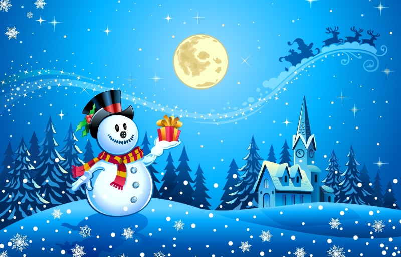 smiling, snowing, blue, nature, snowflakes, ice town, night, cold - Temperature, snow, art and craft, midnight, home, holiday, watch, shape, decoration