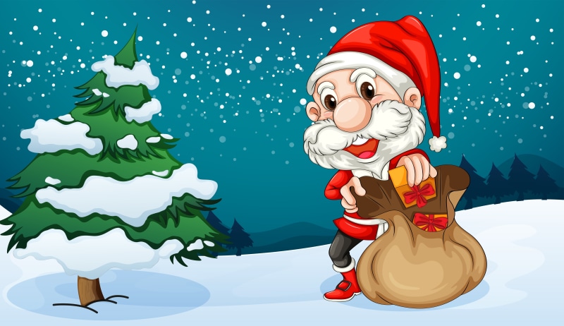 the toy bag, animal, holiday - event, gifts, winter, computer Graphic, a bag of gifts., cheerful, decoration, backgrounds, satchel, claus, humor, cute