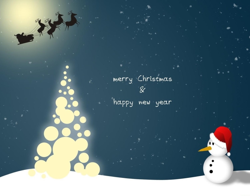 tree, year tree, christmas, flying, year, happy, reindeer, 720P, merry, santa, snowman, santa claus, signage, claus, snow, night, new