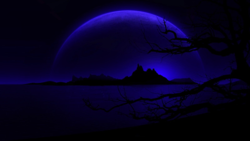 tranquility, twilight, horror, shock, dusk, scenics - nature, moon, moonlight, planet - Space, light - Natural Phenomenon, tranquil scene, power in nature