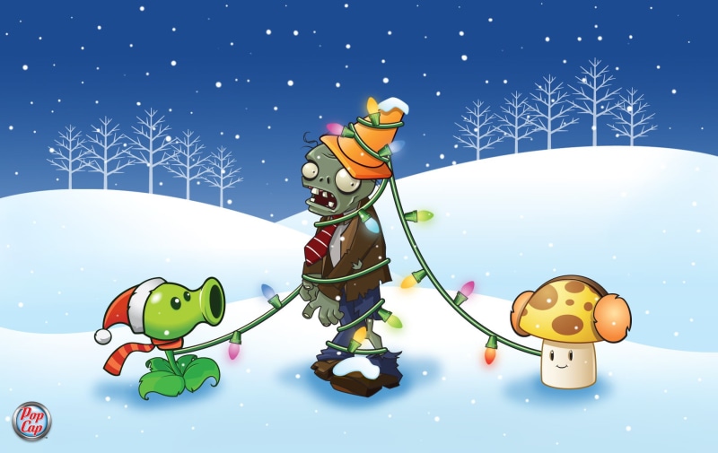 game, holiday - event, animal, cheerful, forest, planyts vs zombi, nature, ice, cold - Temperature, plants, star - space, reindeer, vector, representation