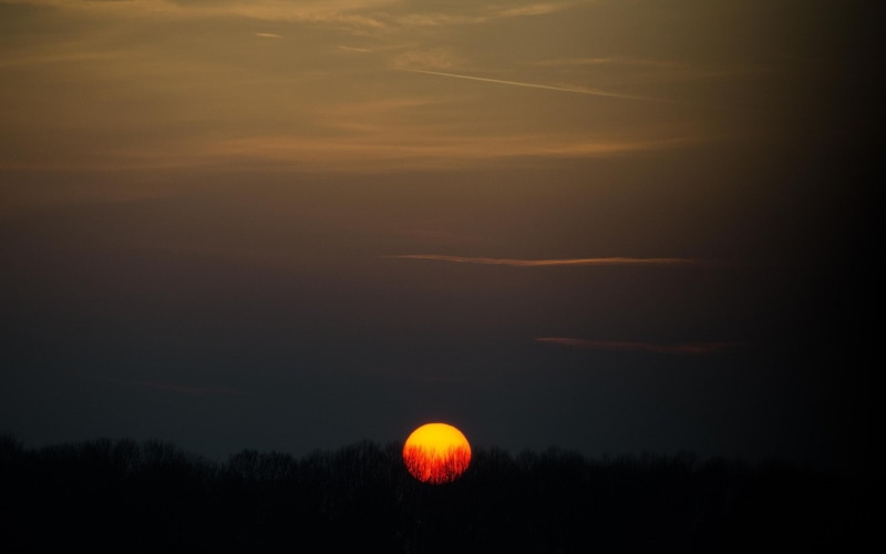 non-urban scene, circle, tranquility, no people, romantic sky, Sun, outdoors, nature, scenics - nature, night, tree, beauty in nature, idyllic, sky, moon