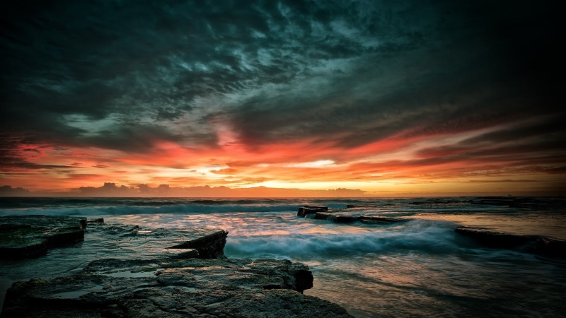 outdoors, no People, sunlight, beauty In Nature, cloud - Sky, multi Colored, 2K, horizon, sunset, cloudscape, tranquility, night, sunrise - Dawn, red