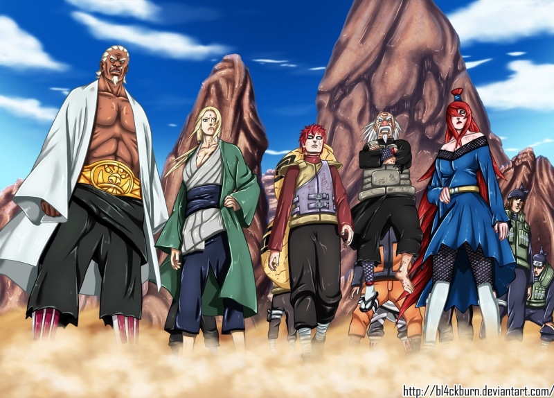 konoha, uzumaki, Naruto: Shippuden, kazekage, anime, tsunade, gaara, raikage, 720P, art, kumo, hd, mizukage, manga, naruto, drawings, shippuden