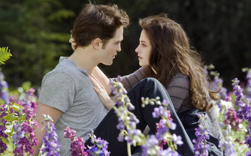 togetherness, flower, heterosexual couple, 1080P, plant, hair, emotion, outdoors, two people, love, Dawn, Edward, nature, Bella, young adult, Part, hairstyle