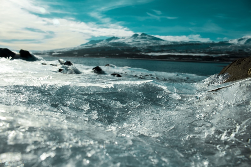 landscape, iceland, outdoors, waves, dawn, beach, sea, travel, ocean, tranquil scene, environment, no people, ice, surf, cold, blue, scenics - nature, cold temperature