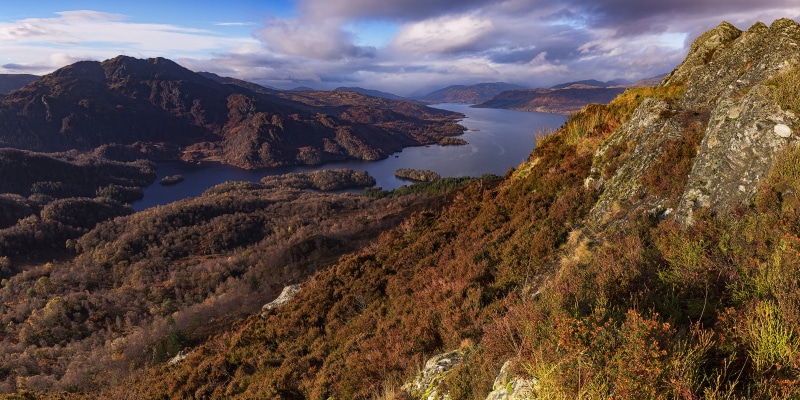 forest, lake, scenics, USM, Ben Venue, body of water, mountain, Loch Lomond, nature, Loch Katrine, Scotland, Landscape, aerial photography, photography