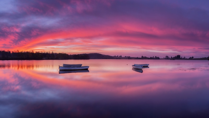 Scotland, 5K, Boat, Sunset, Photography, Loch Lomond, Lake