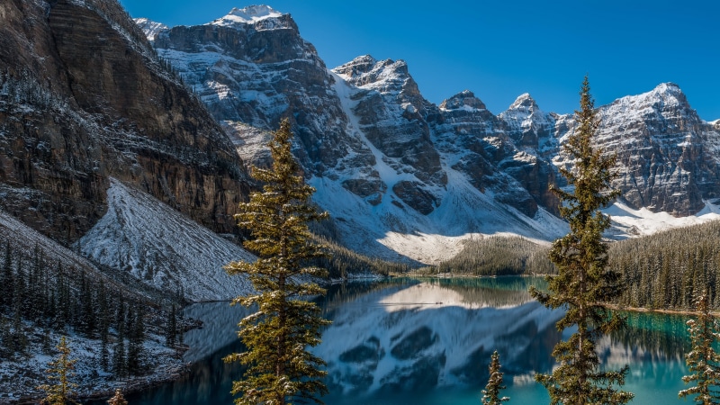 mountain blue lake ultra hd  8k 7680x4320, no people, tree, outdoors, formation, scenics - nature, mountain range, lake, plant, tranquil scene, snowcapped mountain