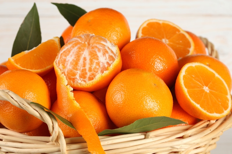 orange (fruit), baskets, food, 2K, fruit