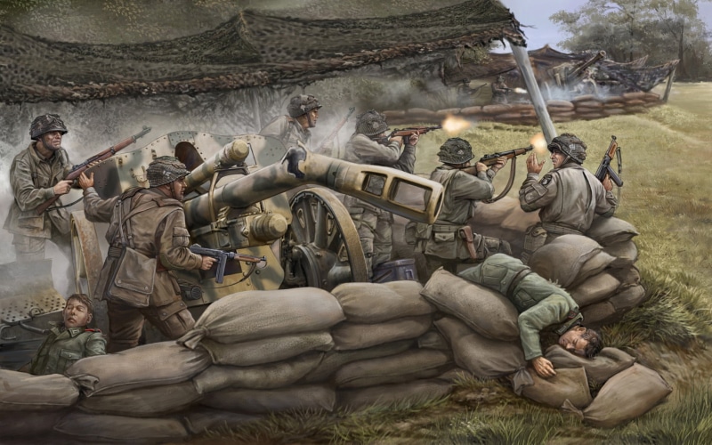 reenactment, men, company, 1080P, aggression, 101, Division, fighting, 101st, war, nature, game, representation, operation, battlefield, 2nd, sculpture