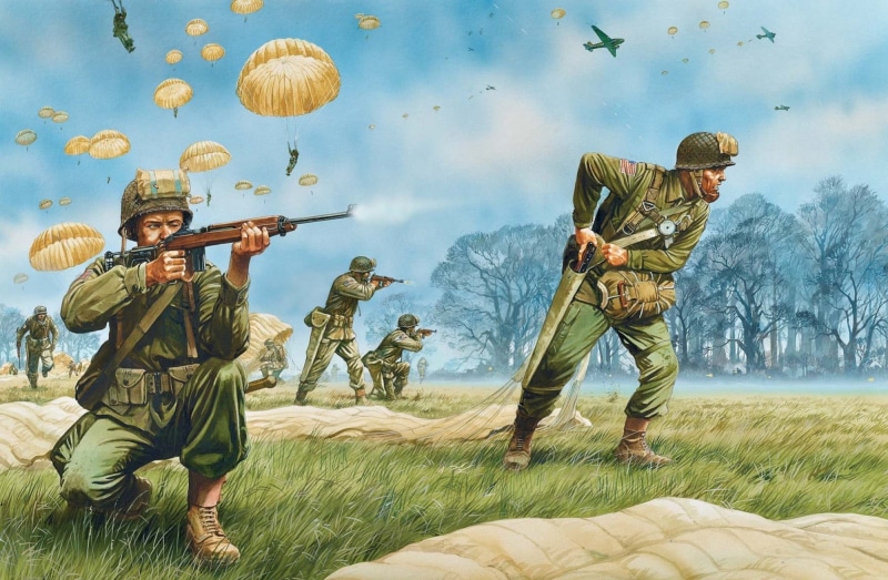 army Soldier, grass, aircraft, armed Forces, infantry, people, government, gun, uniform, parachutes, army, trees, troops, art, fighting, USA, rifle, war