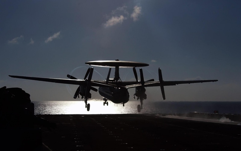 planes, e, hawkeye, from, c, carrier, silhouette, 1080P, aircraft, airborne