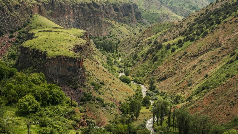 1080P, landscape, Armenia, forest, trees, gorge, mountains, plants, river, valley, nature