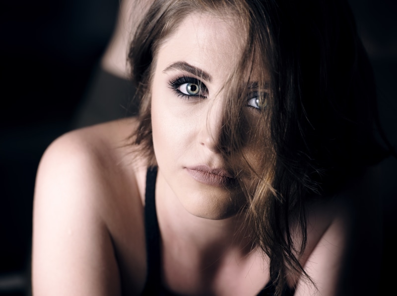 depression - sadness, young adult, beauty, beautiful woman, Dark, portrait, contemplation, brown hair, beautiful people, human body part, fashion, body part