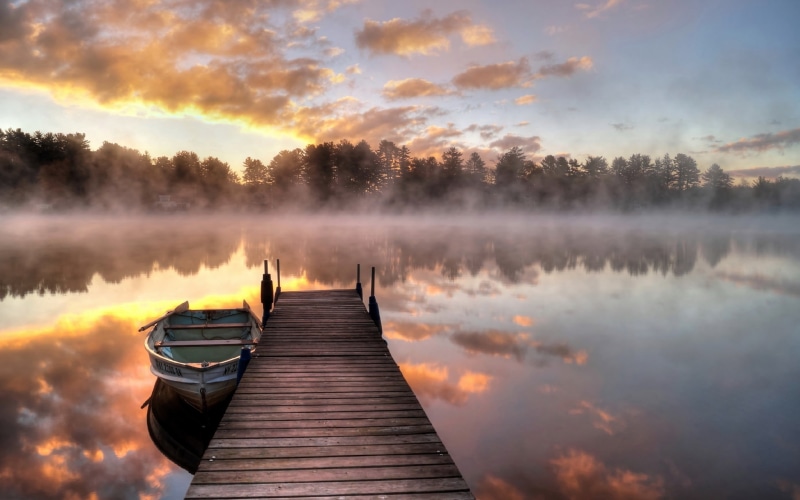 wooden, water, non-urban scene, sky, tree, sunset, reflection, beauty in nature, 2K, brown, tranquility, no people, outdoors, nature, tranquil scene, lake