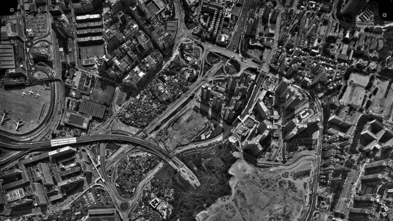 decline, backgrounds, no people, architecture, full frame, monochrome, complexity, building, transportation, outdoors, damaged, airport, city, metal, aerial view