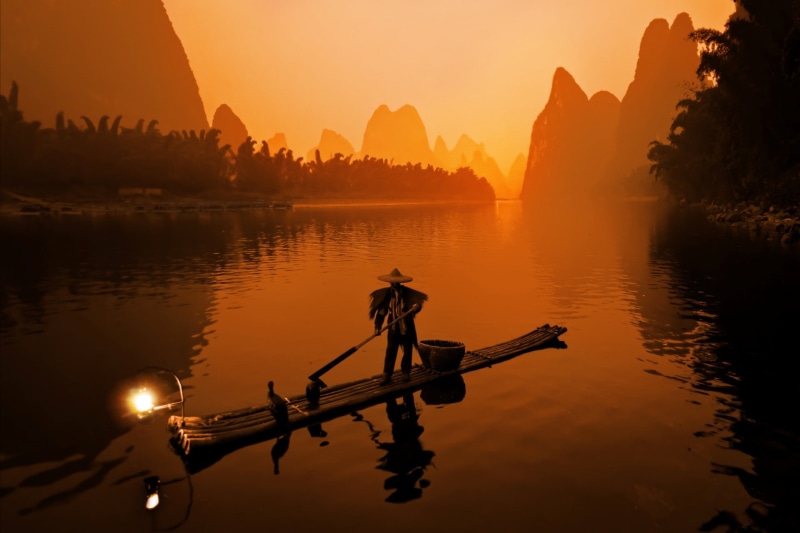 river, 1080P, China, nature, Li River, landscape, hills
