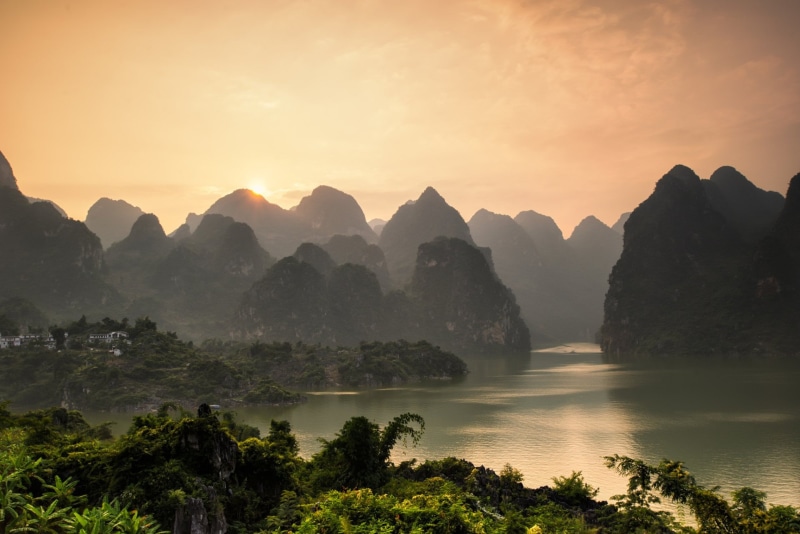 Li River, Photography, idyllic, scenics - nature, mountain range, non-urban scene, China, tranquil scene, Landscape, cloud - sky, sky, 1080P, no people