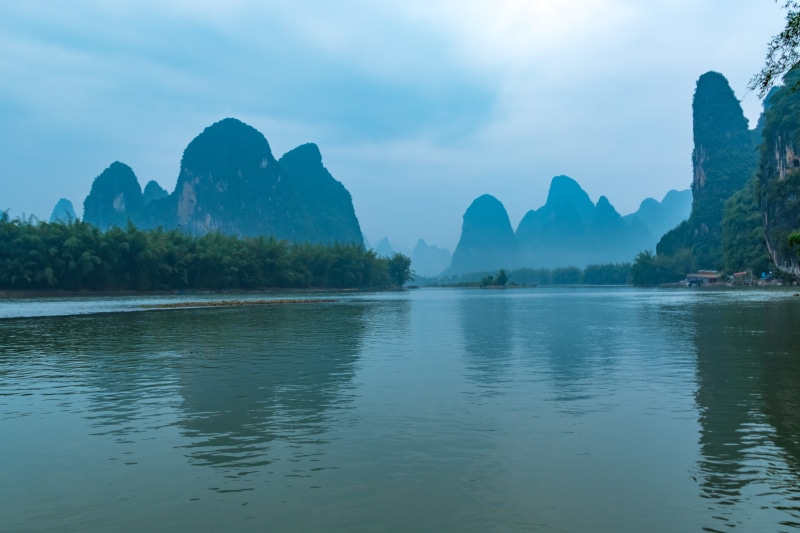 rock - object, mountain, china, no people, scenics - nature, tranquility, solid, mountain range, day, outdoors, old hall hill, Riverview, sky, the li river