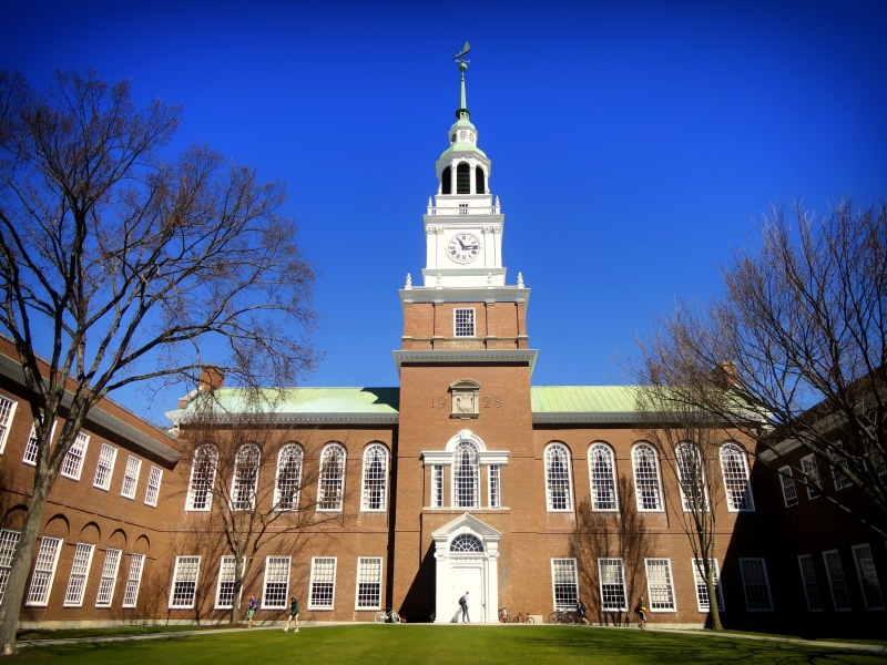 dartmouth college, brown, school, spirituality, outdoors, plant, building, spire, landmark, tower, built structure, white, building exterior, campus, clouds